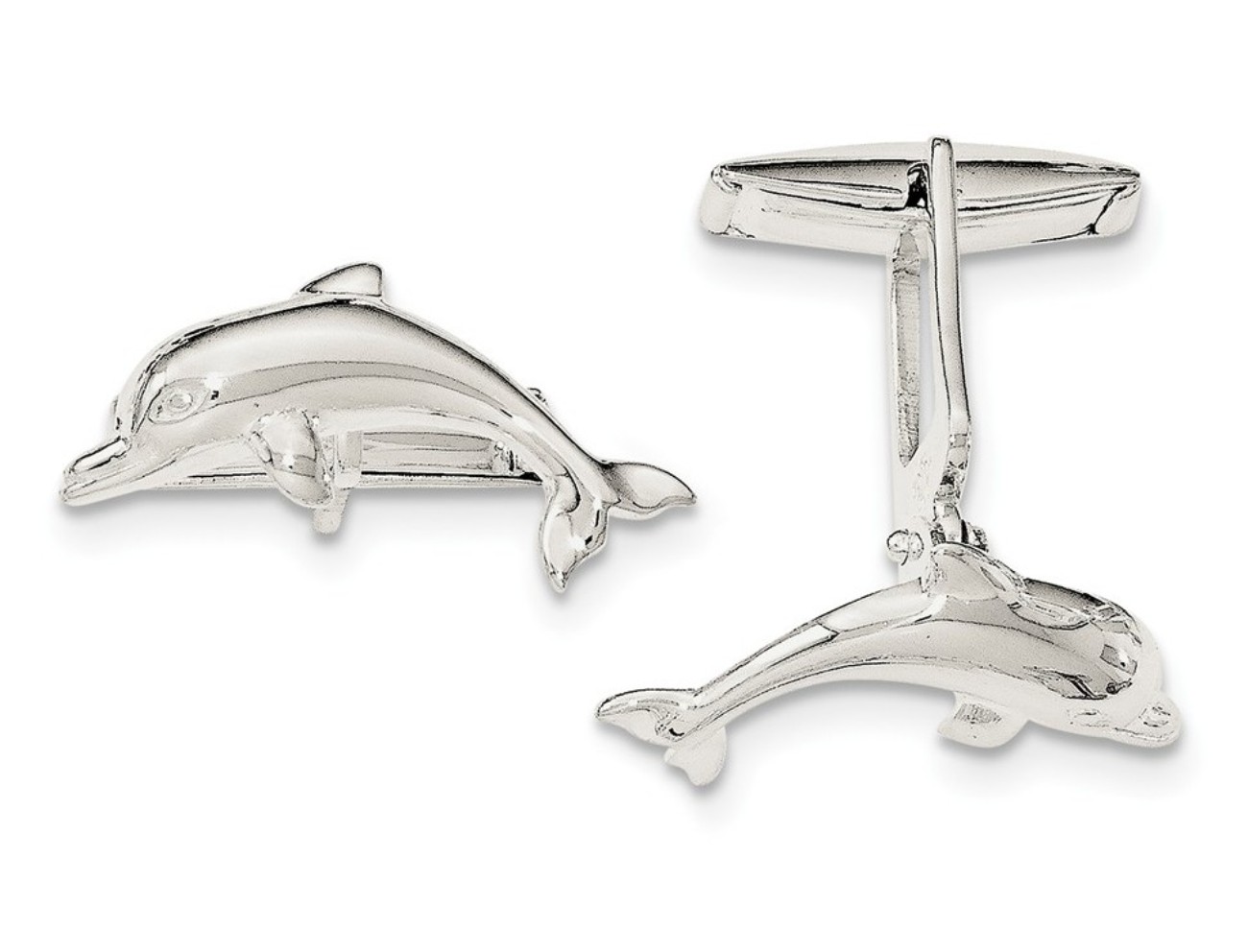 Sterling Silver Dolphin Cuff Links