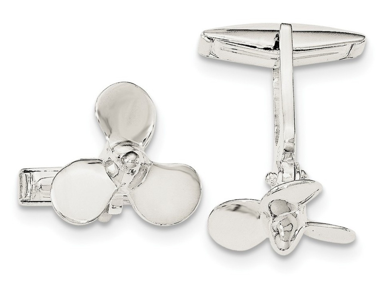 Sterling Silver Propeller Cuff Links