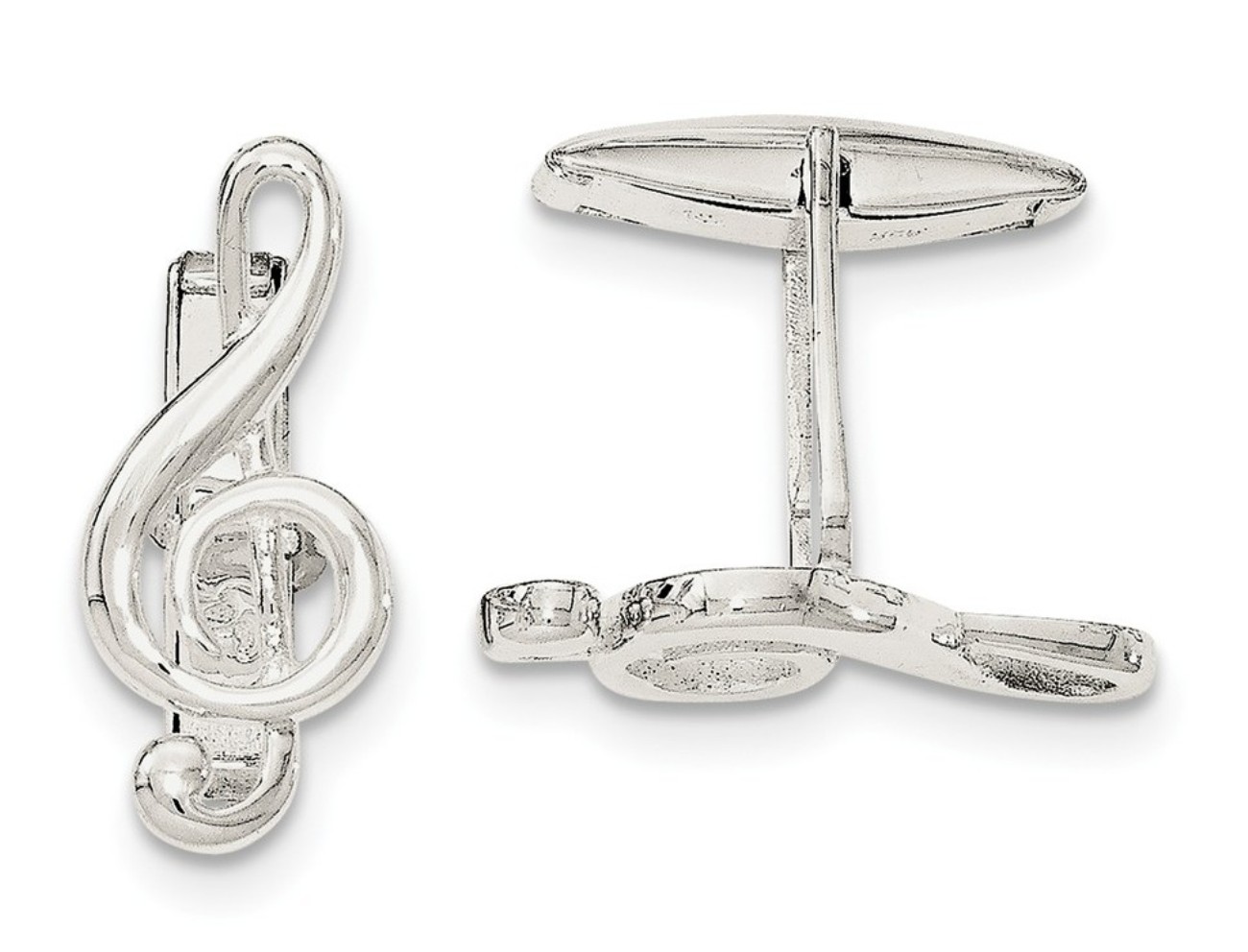 Sterling Silver Treble Clef Cuff Links