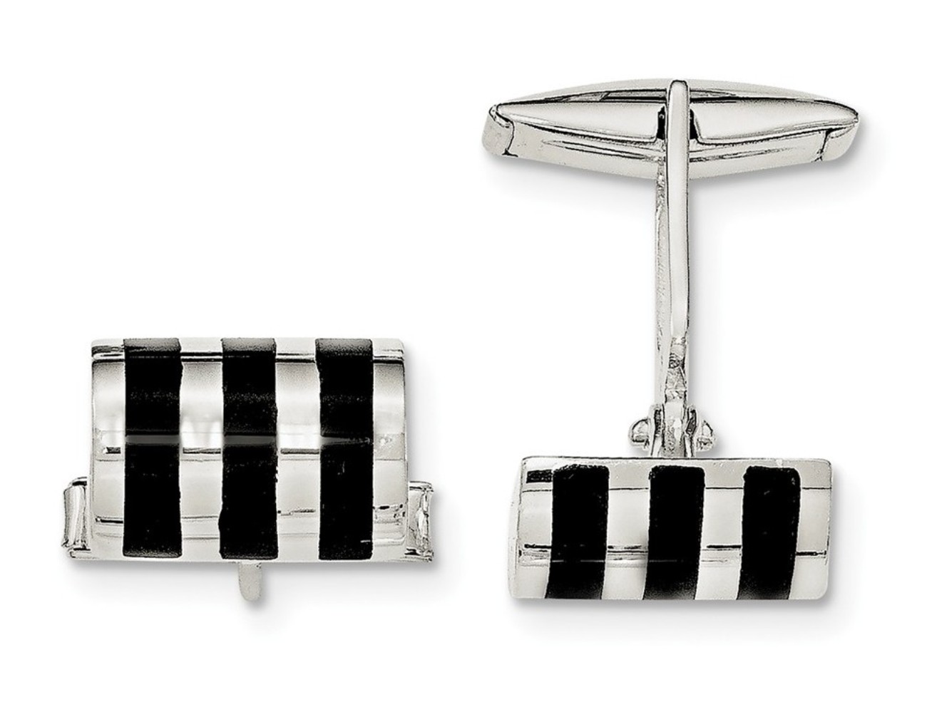 Sterling Silver Onyx Cuff Links