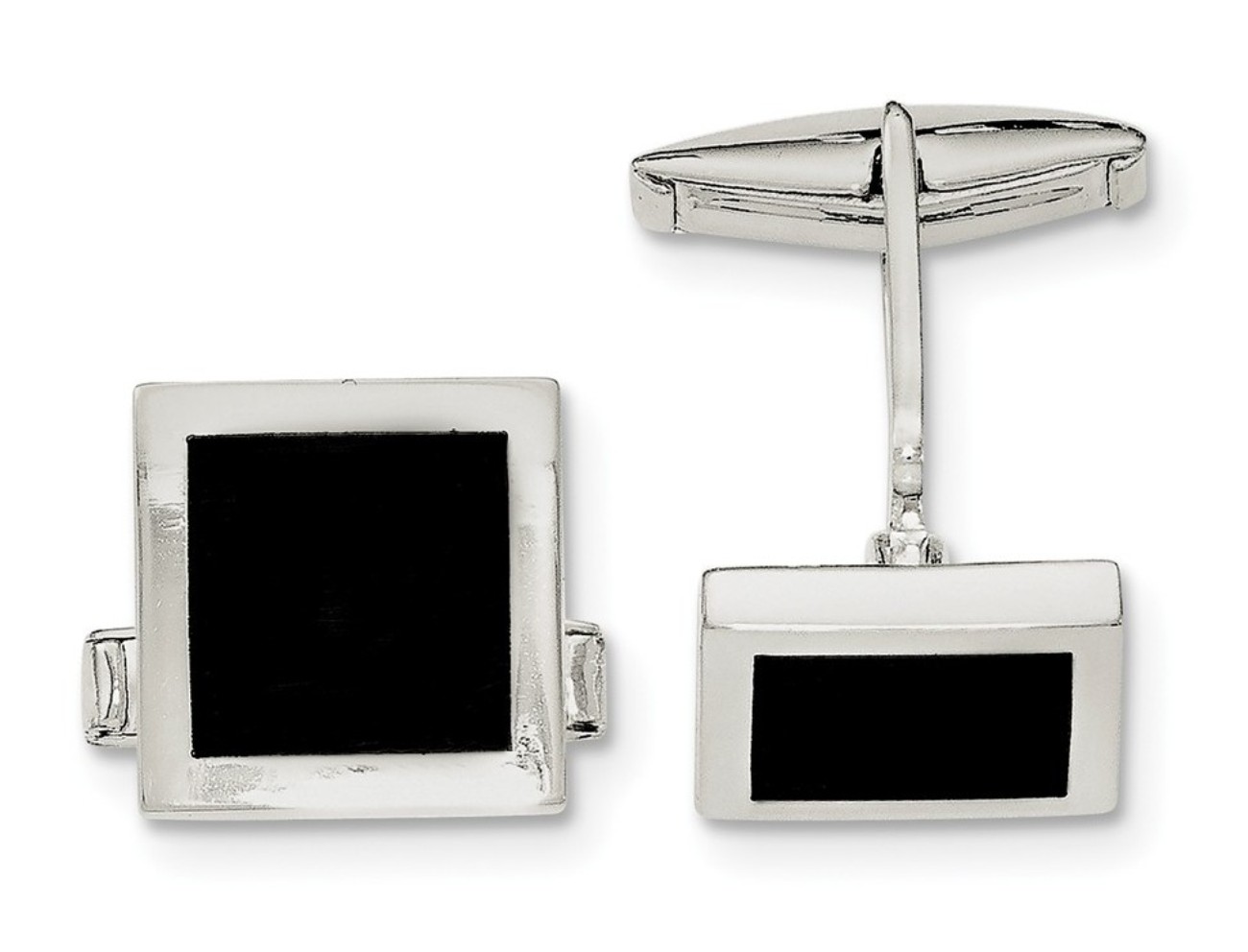 Sterling Silver Onyx Cuff Links