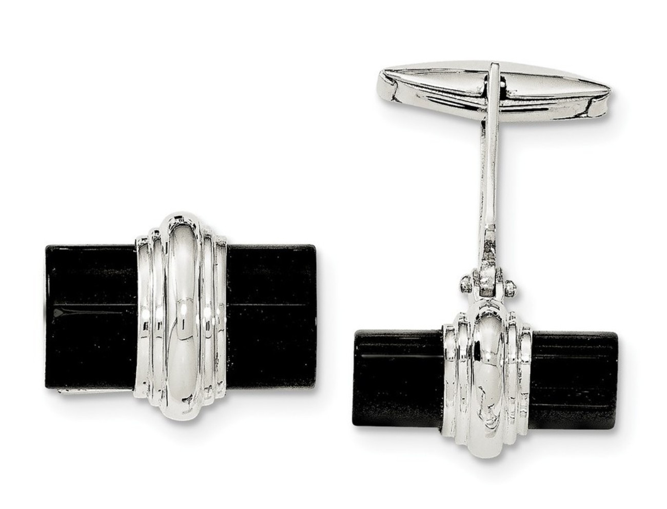 Sterling Silver Onyx Cuff Links