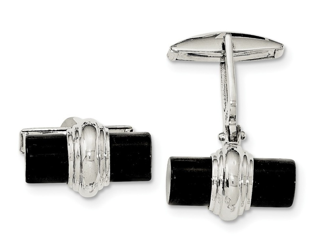 Sterling Silver Onyx Cuff Links