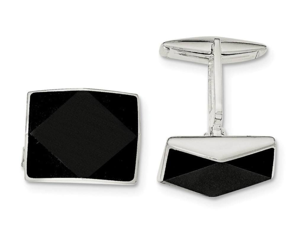 Sterling Silver Onyx Cuff Links