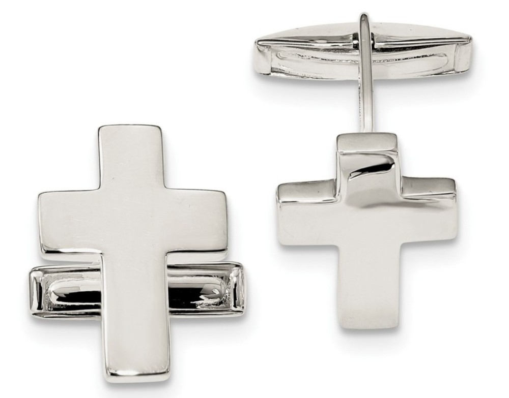 Sterling Silver Cross Cuff Links