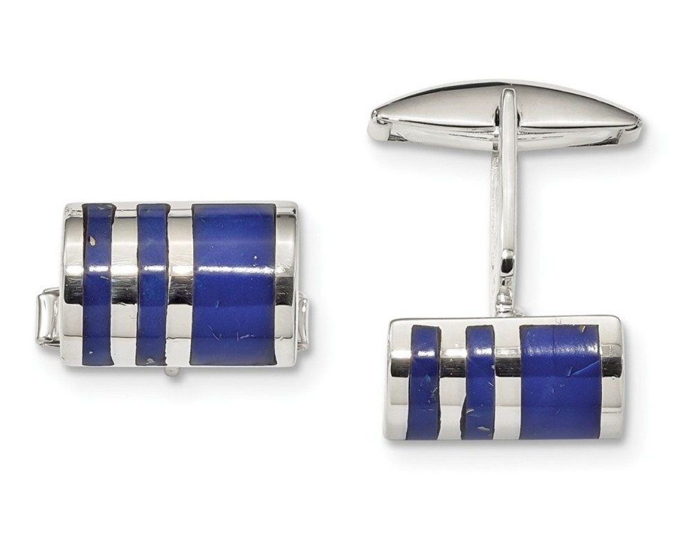 Sterling Silver Lapis Cuff Links