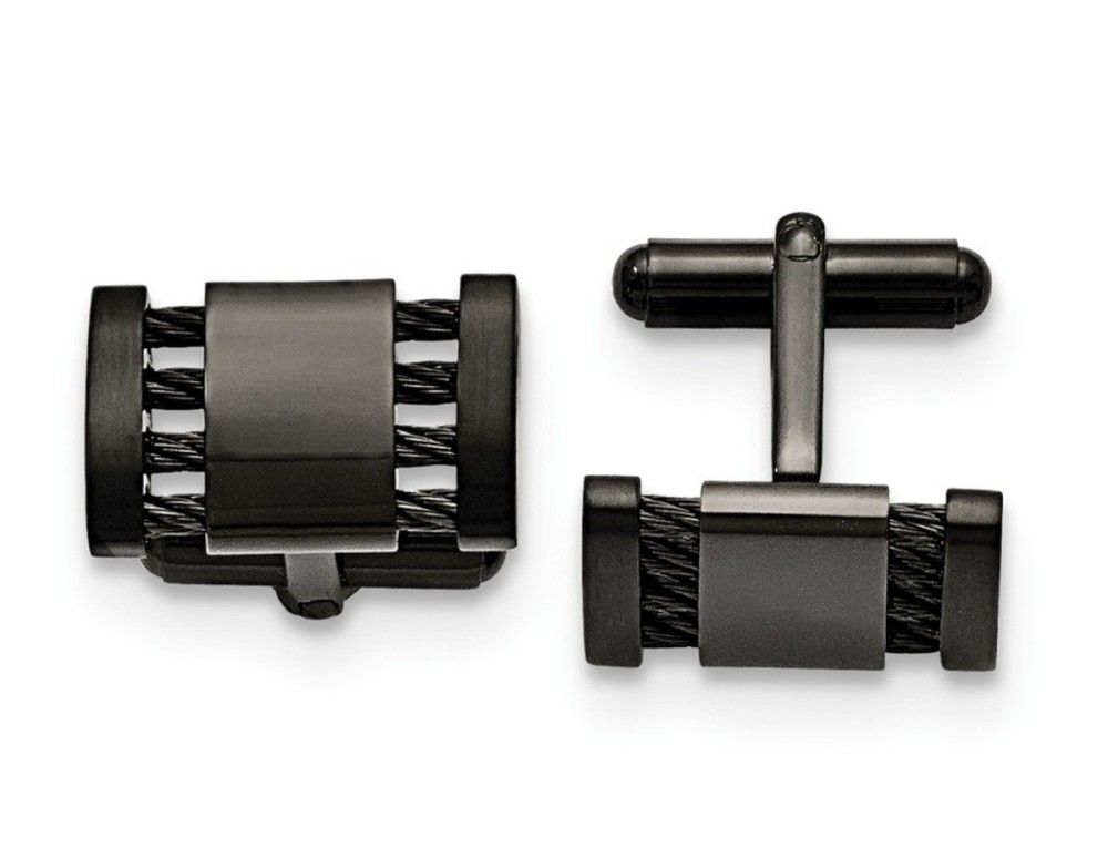 Stainless Steel Black IP-Plated Cuff Links