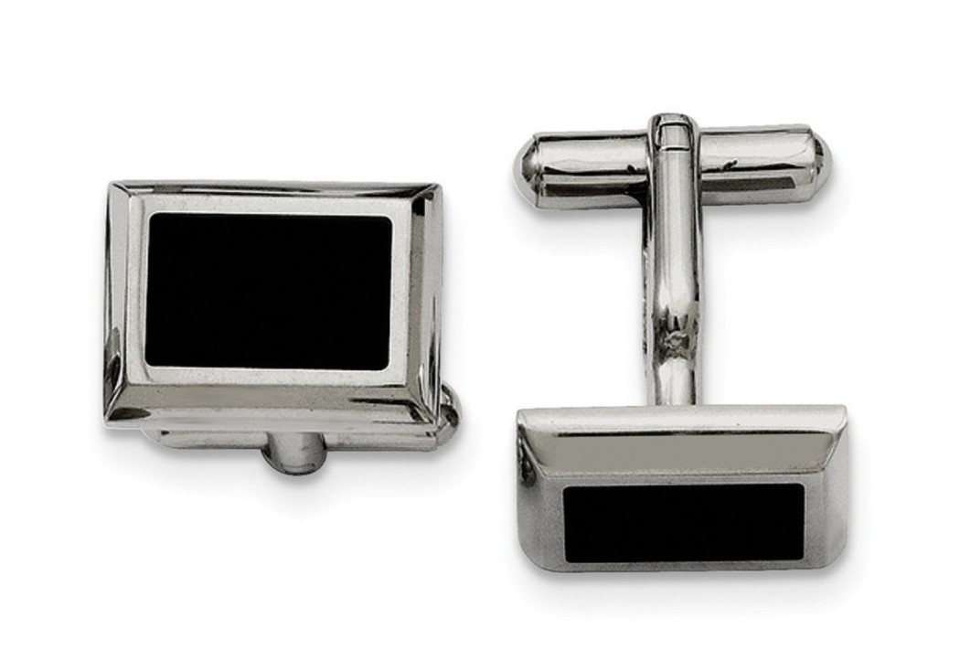 Stainless Steel Black IP-Plated Cuff Links