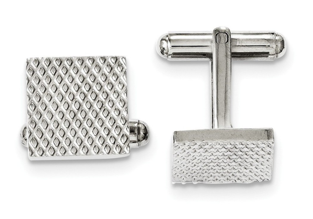 Stainless Steel Polished And Textured Cuff Links