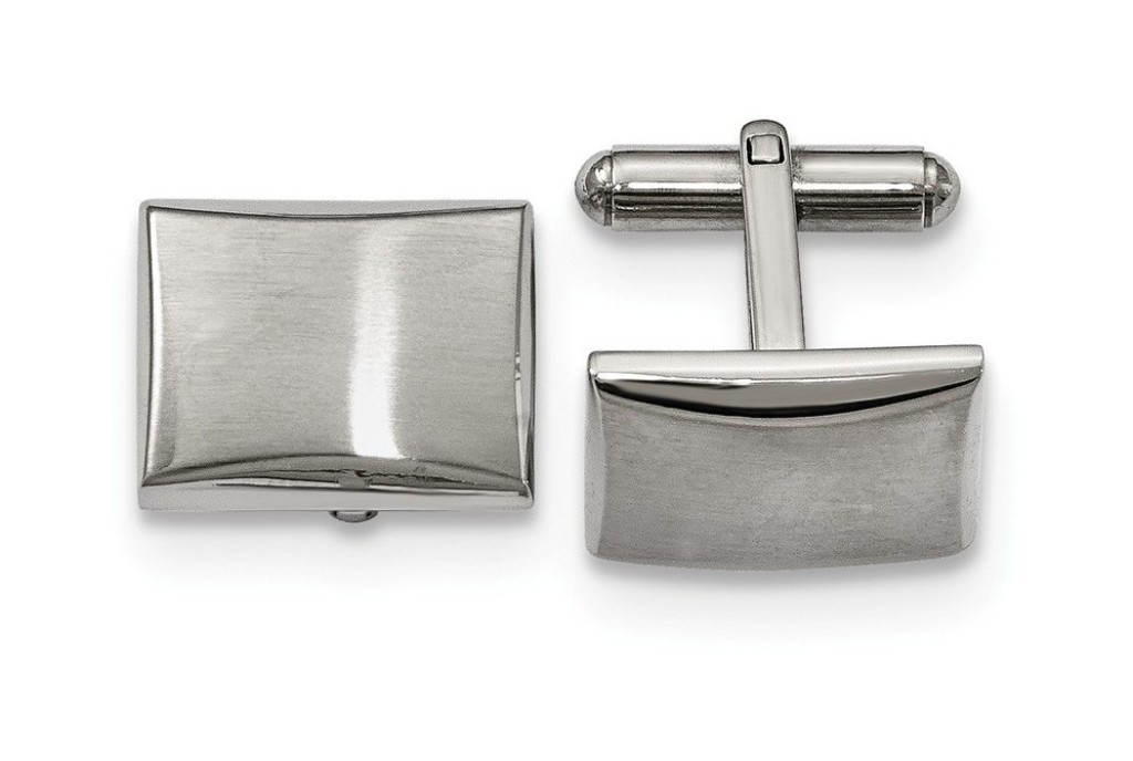 Stainless Steel Polished And Brushed Cuff Links