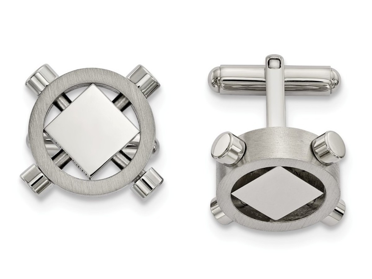 Stainless Steel Brushed And Polished Cuff Links