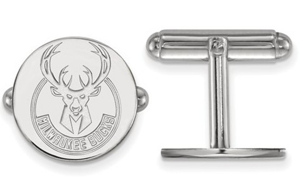 Sterling Silver NBA LogoArt Milwaukee Bucks Cuff Link