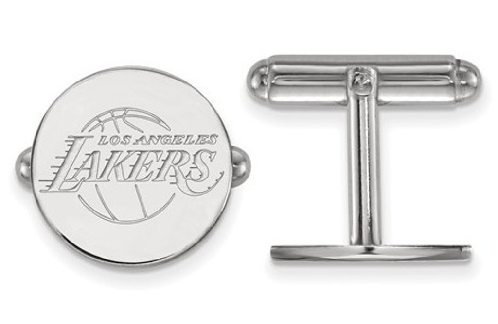 Sterling Silver NBA LogoArt Los Angeles Lakers Cuff Link