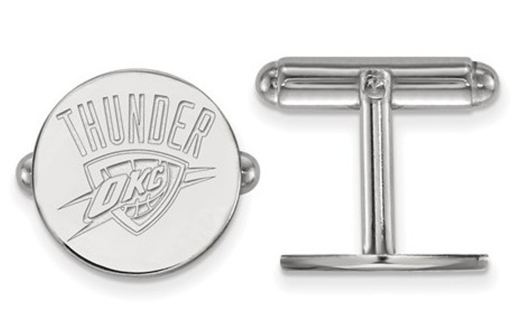 Sterling Silver NBA LogoArt Oklahoma City Thunder Cuff Link