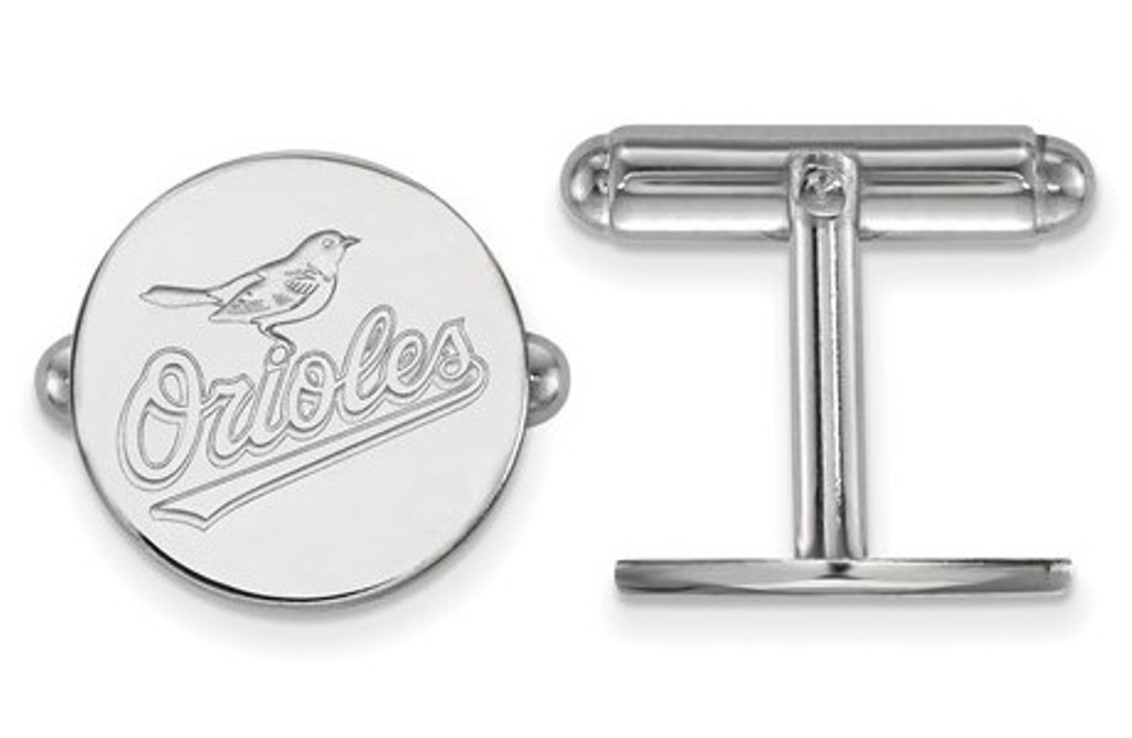 Sterling Silver MLB LogoArt Baltimore Orioles Cuff Link
