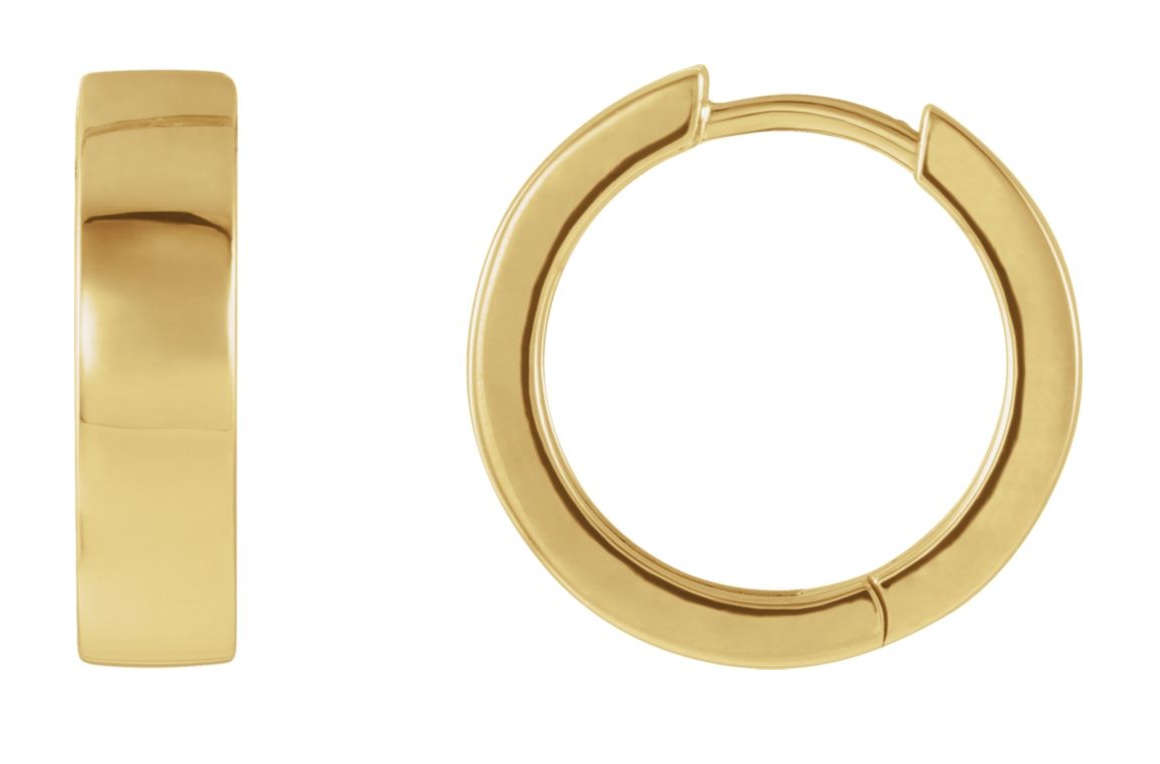 14k Yellow Gold Hinged Hoop Earrings