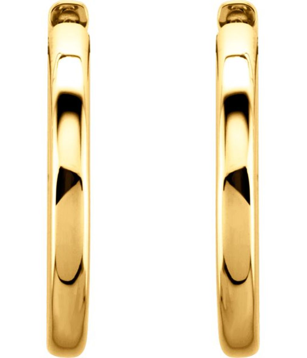 14K Yellow 24 mm Hinged Hoop Earrings
