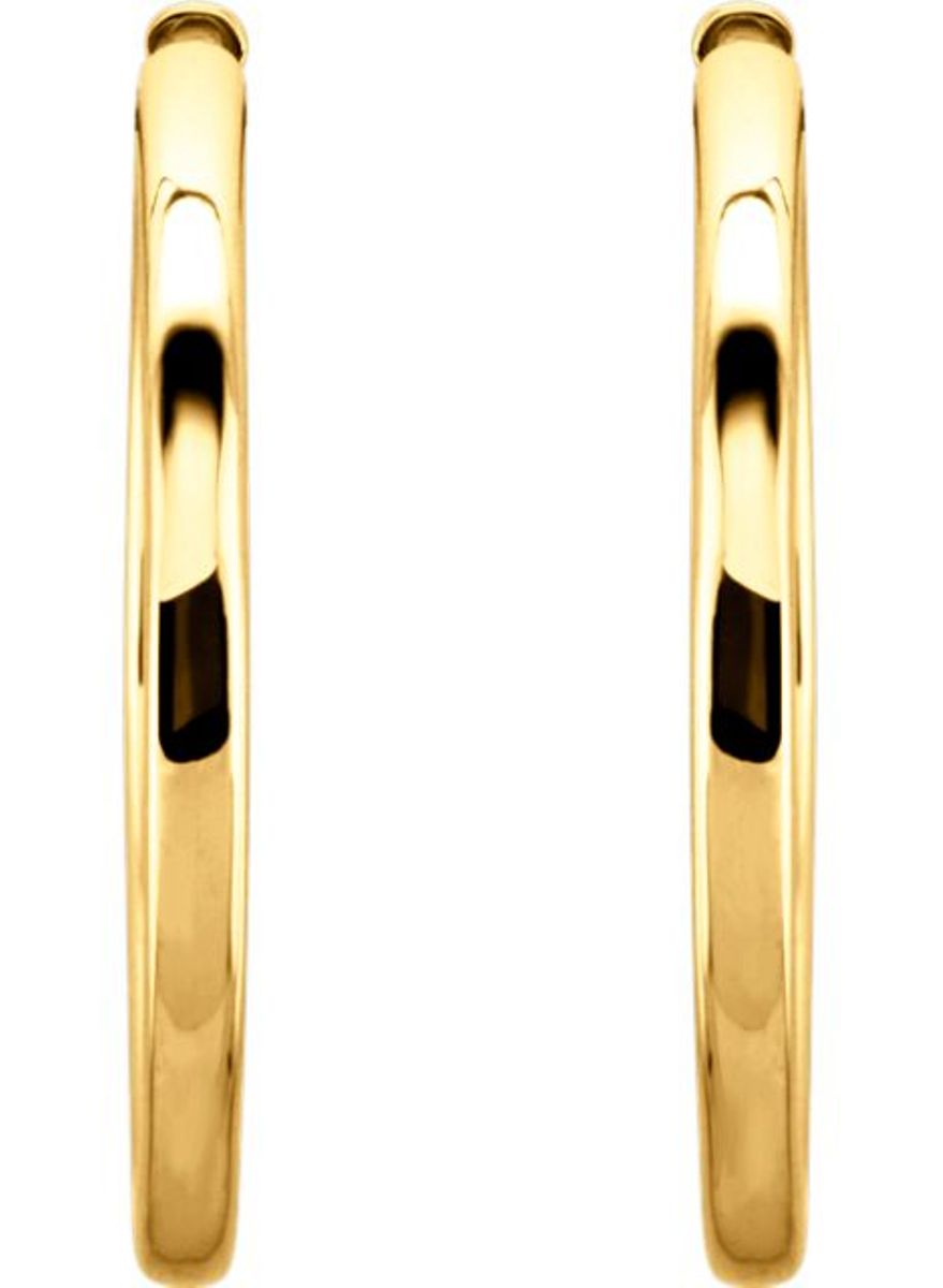 14K Yellow 34.2 mm Hinged Hoop Earrings
