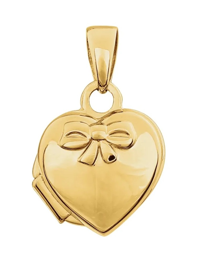 Petite 14k Yellow Gold Heart Locket Pendant