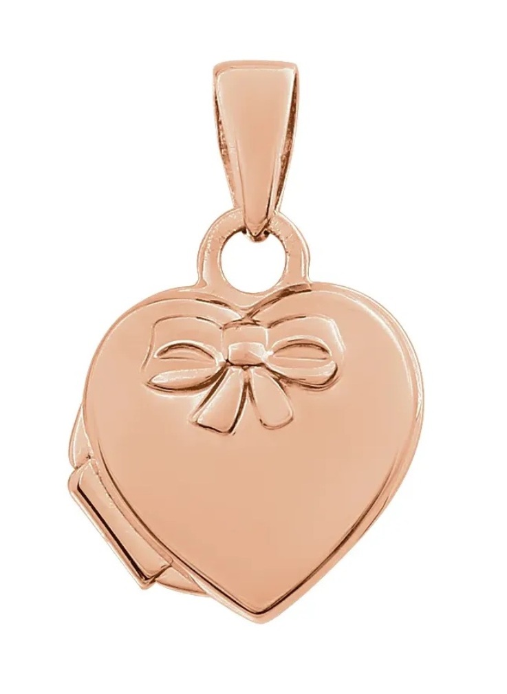 Petite 14k Rose Gold Heart Locket Pendant