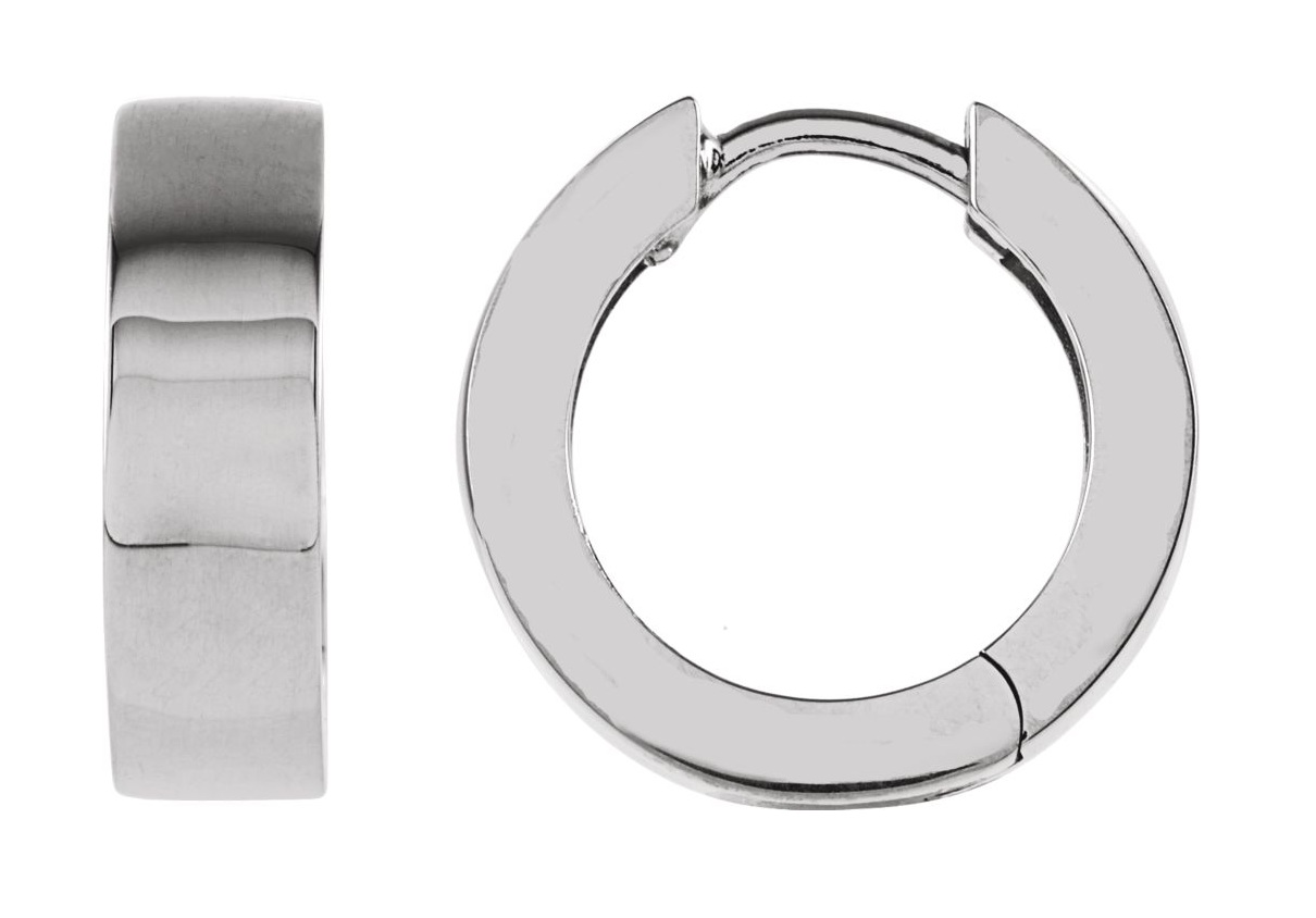 14k White Gold Hoop Earrings (14.5mm)