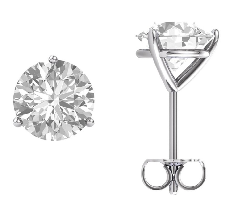 Charles & Colvard Forever One Moissanite Earrings, 14k White Gold (7.5MM)