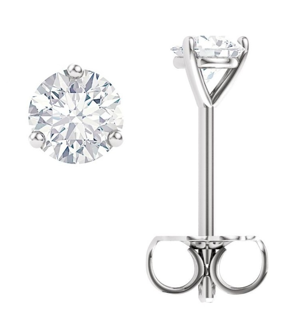 Charles & Colvard Forever One Moissanite Earrings, 14k White Gold (4.5MM)