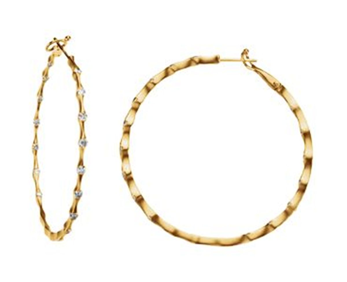 1 1/5 CTW Diamond Inside/Outside Hoop Earrings
