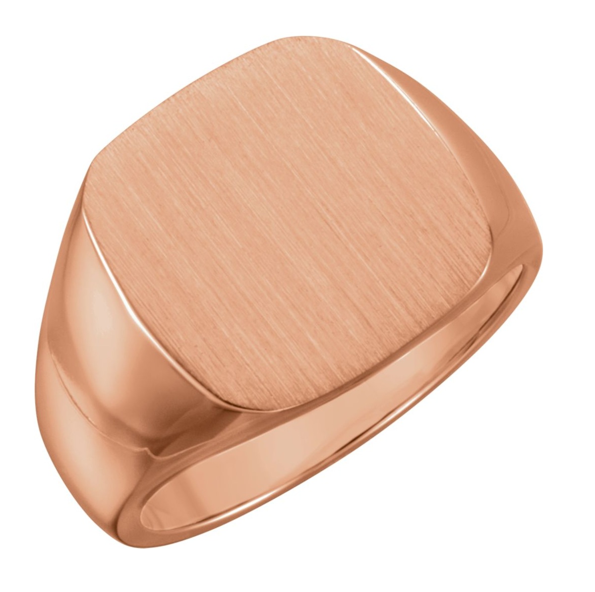 The Men's Jewelry Store 10K Rose Square Signet Ring 16 mm