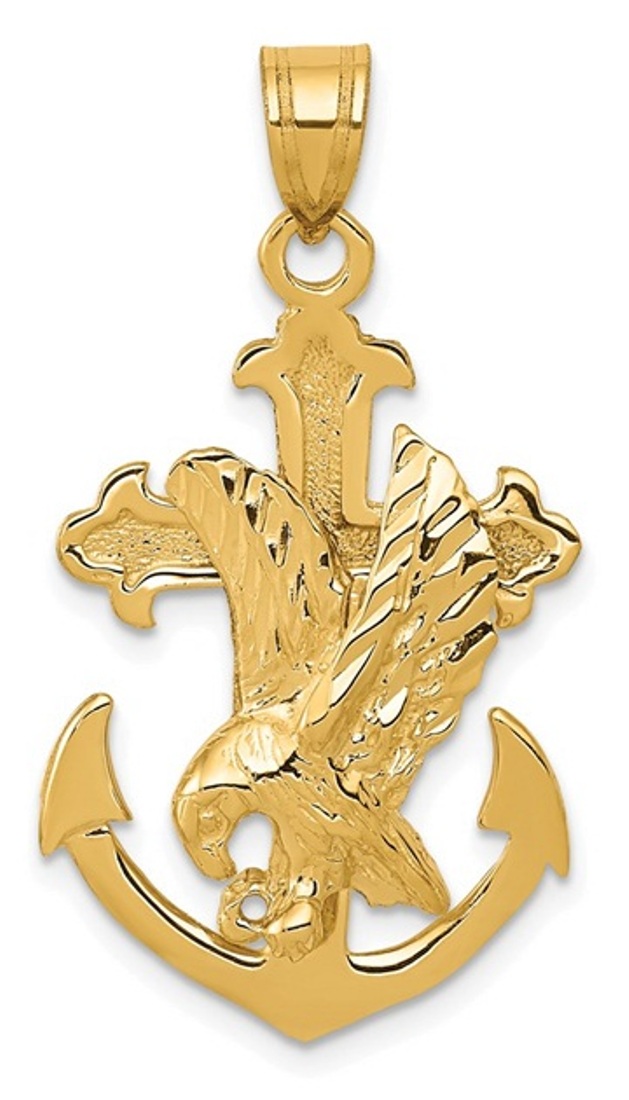 14k Mariners Cross With Eagle Pendant
