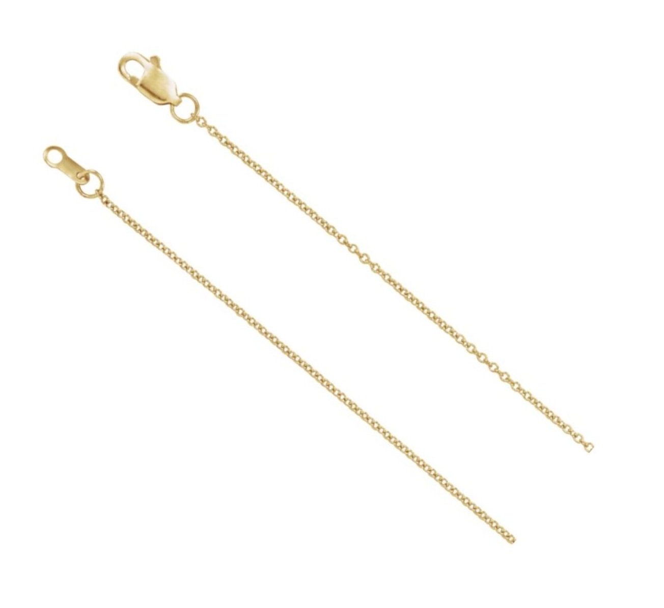 14k Yellow Gold Solid Cable Chain, 16