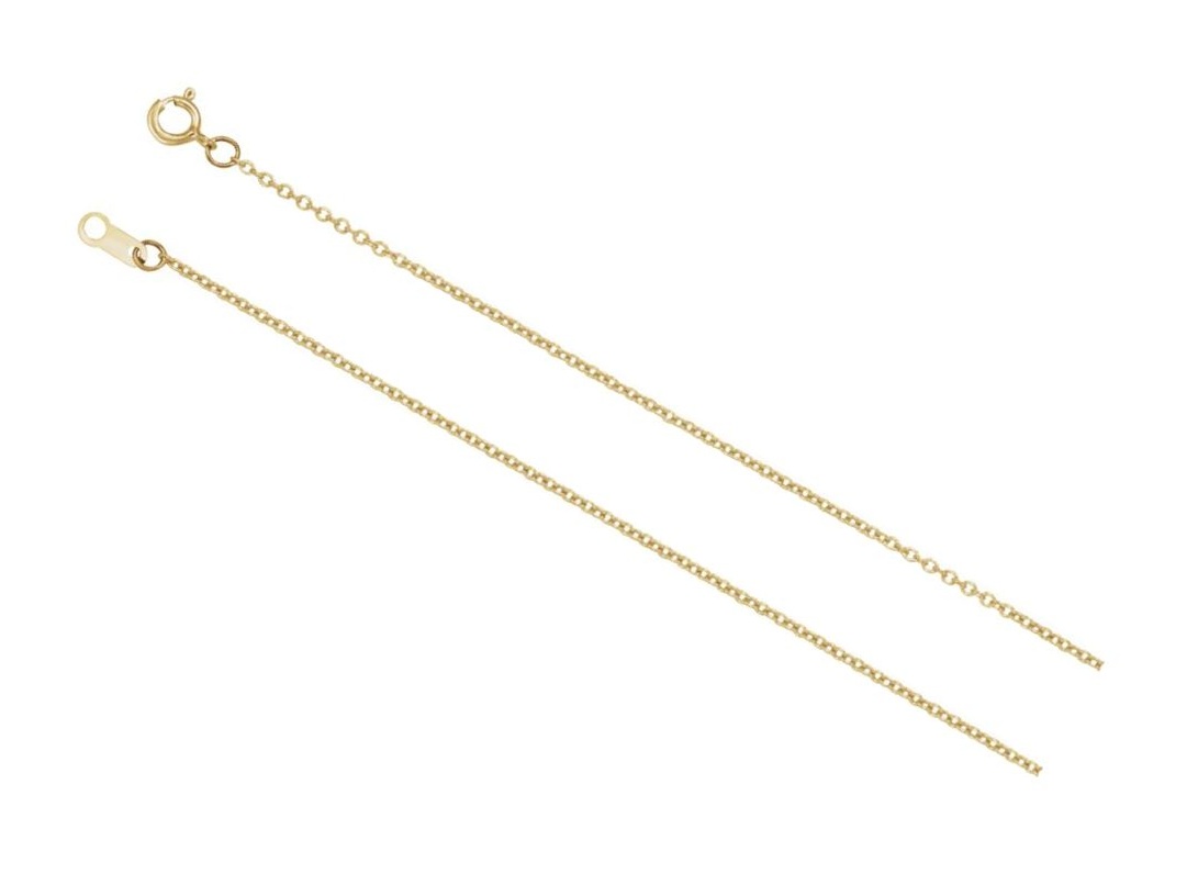 14k Yellow Gold Filled 1mm Solid Cable Chain Bracelet