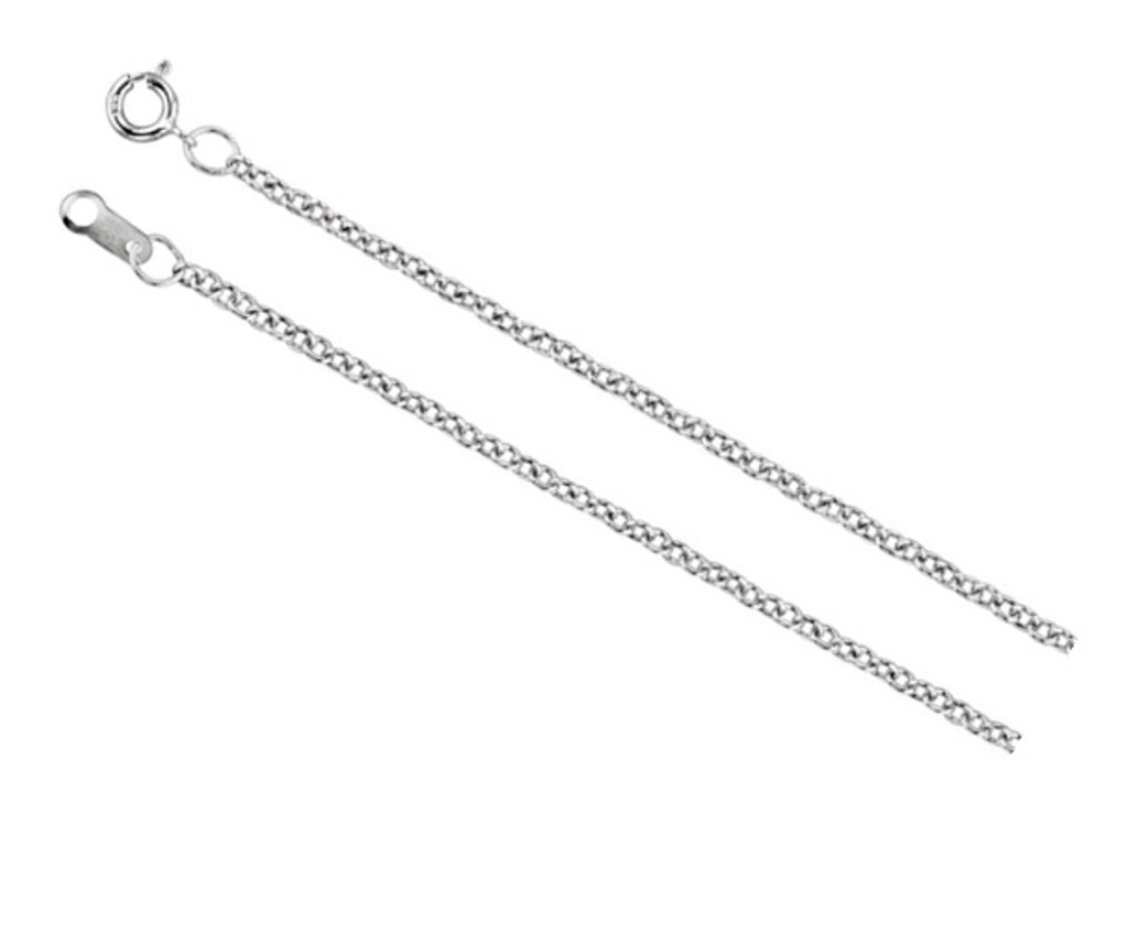 Rhodium-Plated 10k White Gold 1.5mm Solid Cable Chain
