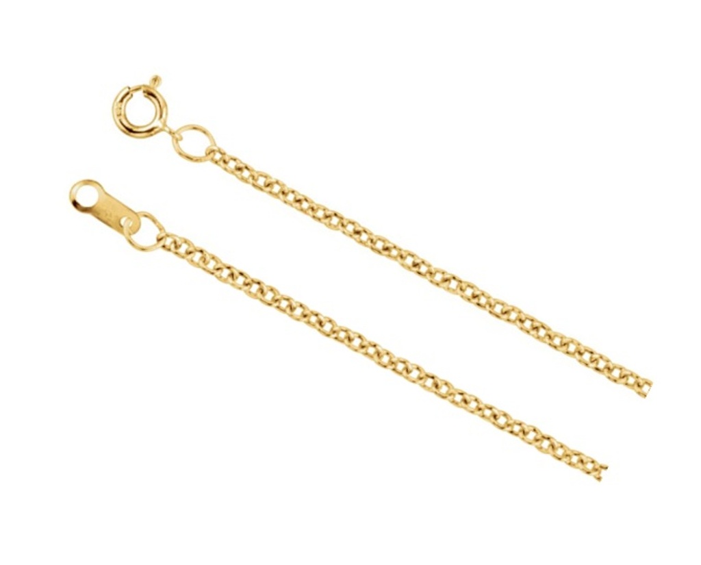 14K Yellow Gold Filled 1.5mm Solid Cable Chain