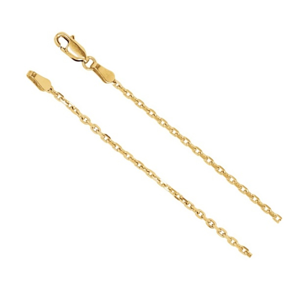 14k Yellow Gold 2mm Diamond-Cut Cable Chain with Lobster Clasp