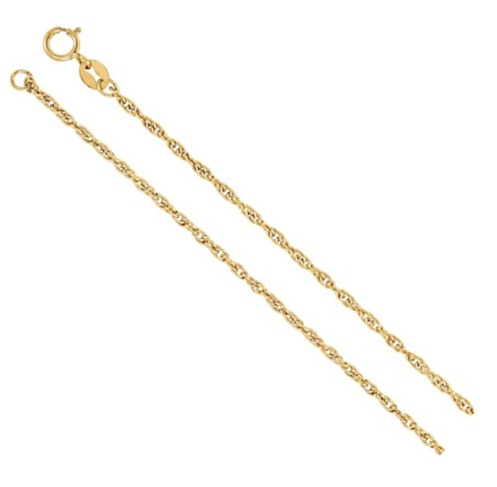 14k Yellow Gold 1.75mm Solid Rope Chain