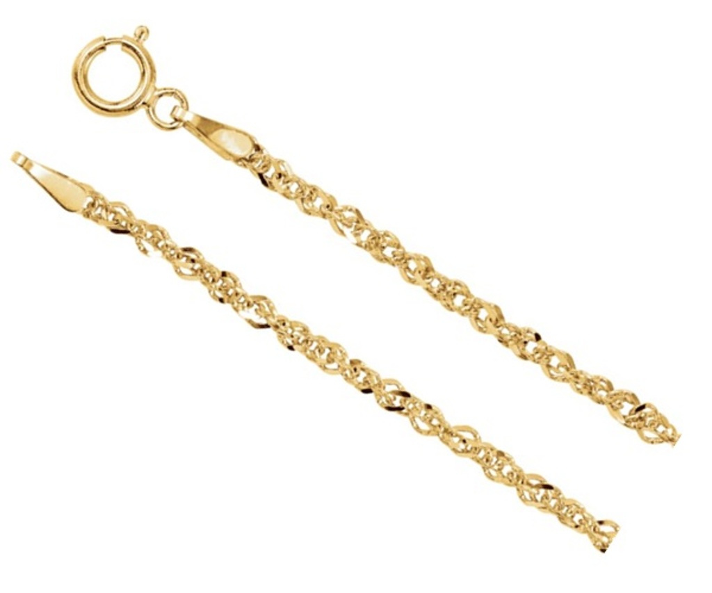 14k Yellow Gold 1.75mm Sparkling Singapore Chain