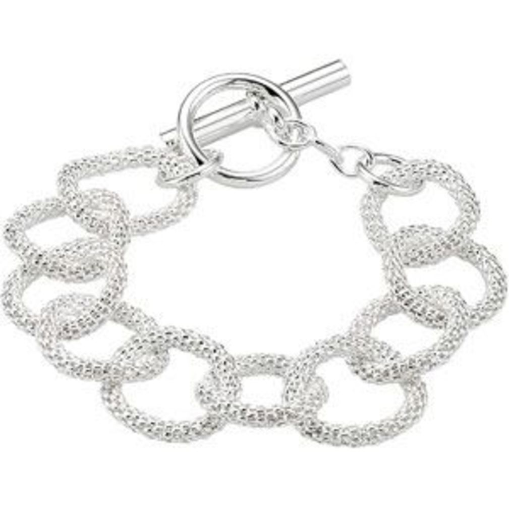 Sterling Silver Mesh Link Necklace with Lobster Clasp