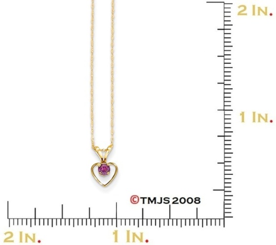 Madi K Rhodolite Garnet Heart Birthstone Pendant Necklace, 14k Yellow Gold, 15