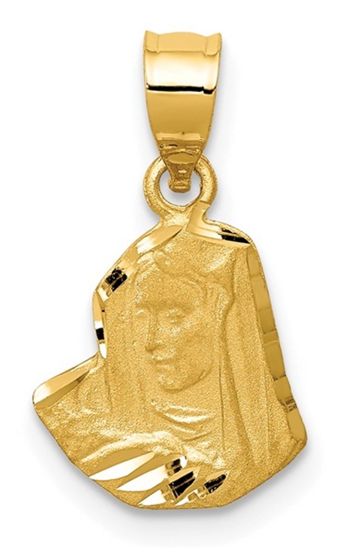 14K Satin D/C Mary Pendant