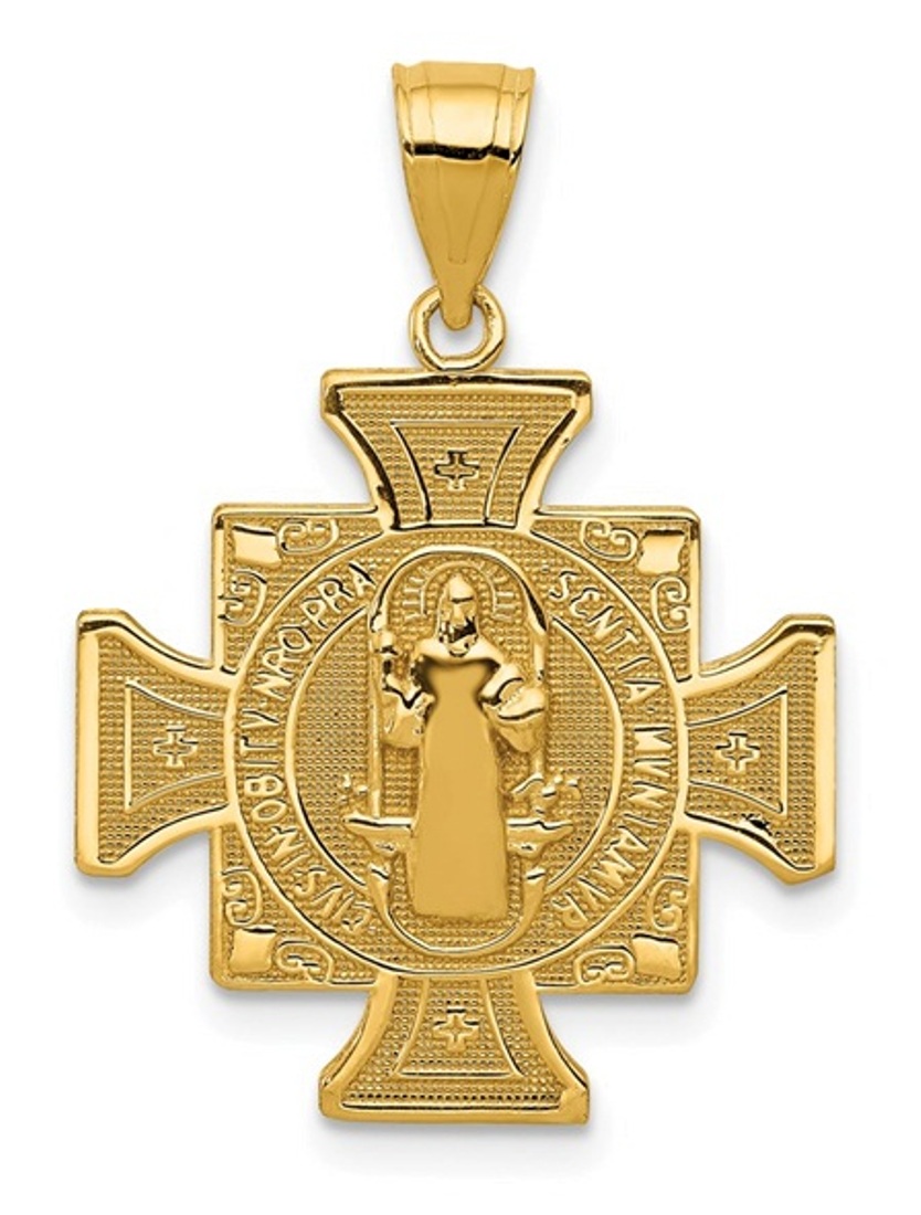 14k San Benito 2-Sided Cross Pendant