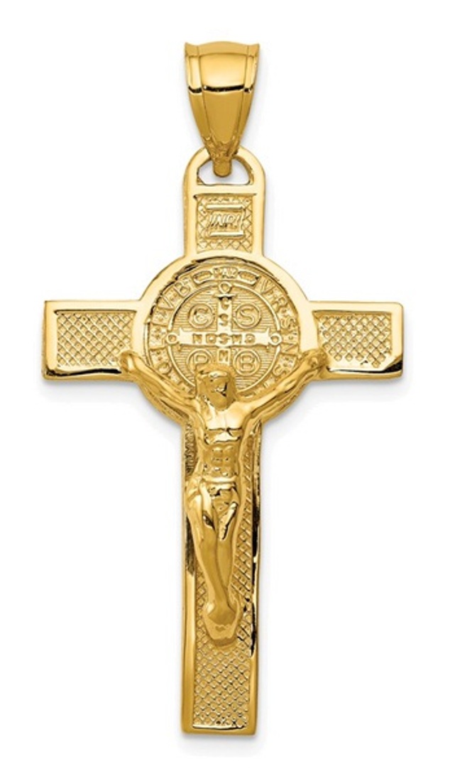 14k San Benito 2-Sided Crucifix Pendant