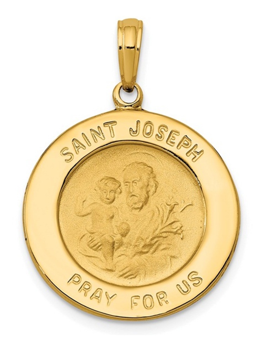 14k Saint Joseph Medal Pendant