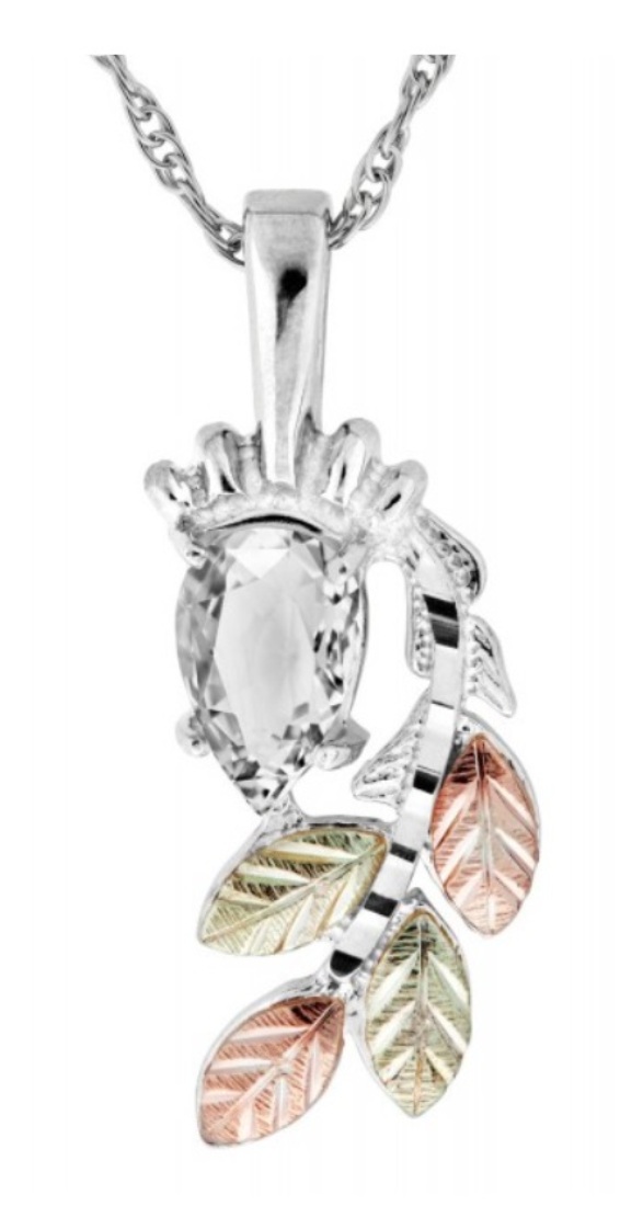 Sterling Silver Pear Shaped White Cubic Zirconia Pendant Necklace