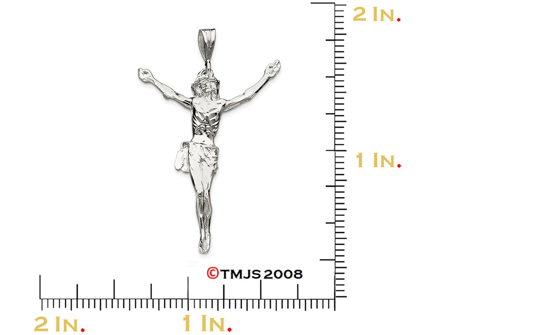 Corpus (Crucified Christ) Pendant, Sterling Silver (86X55MM)