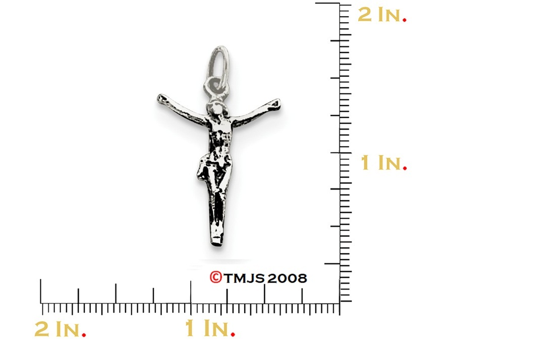 Corpus (Crucified Christ) Charm, Sterling Silver (22X12MM)