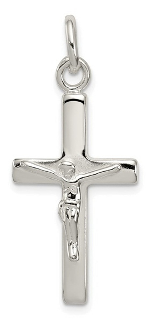 Sterling Silver Polished Crucifix Cross Pendant