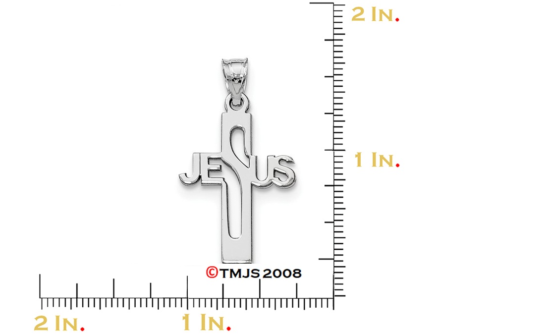 Jesus' Cross Cut-Out Charm, Sterling Silver Pendant