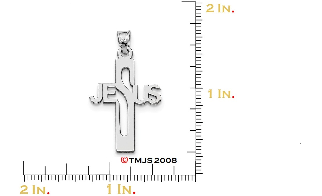 Jesus' Cross Cut-Out Charm, Sterling Silver Pendant