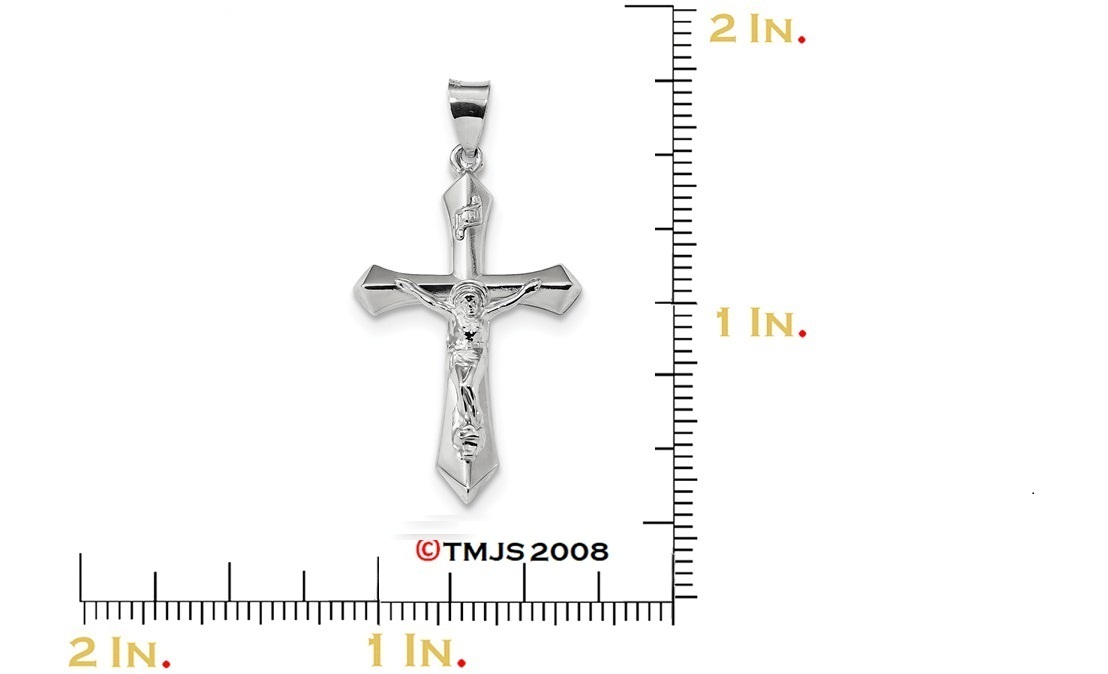 Passion Crucifix Charm, Rhodium-Plated Sterling Silver (42.8X22MM)